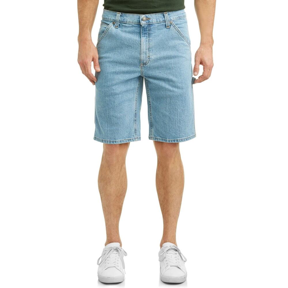 George Mens‎ 100% Cotton 10.5" Carpenter Shorts Light Wash Size 32